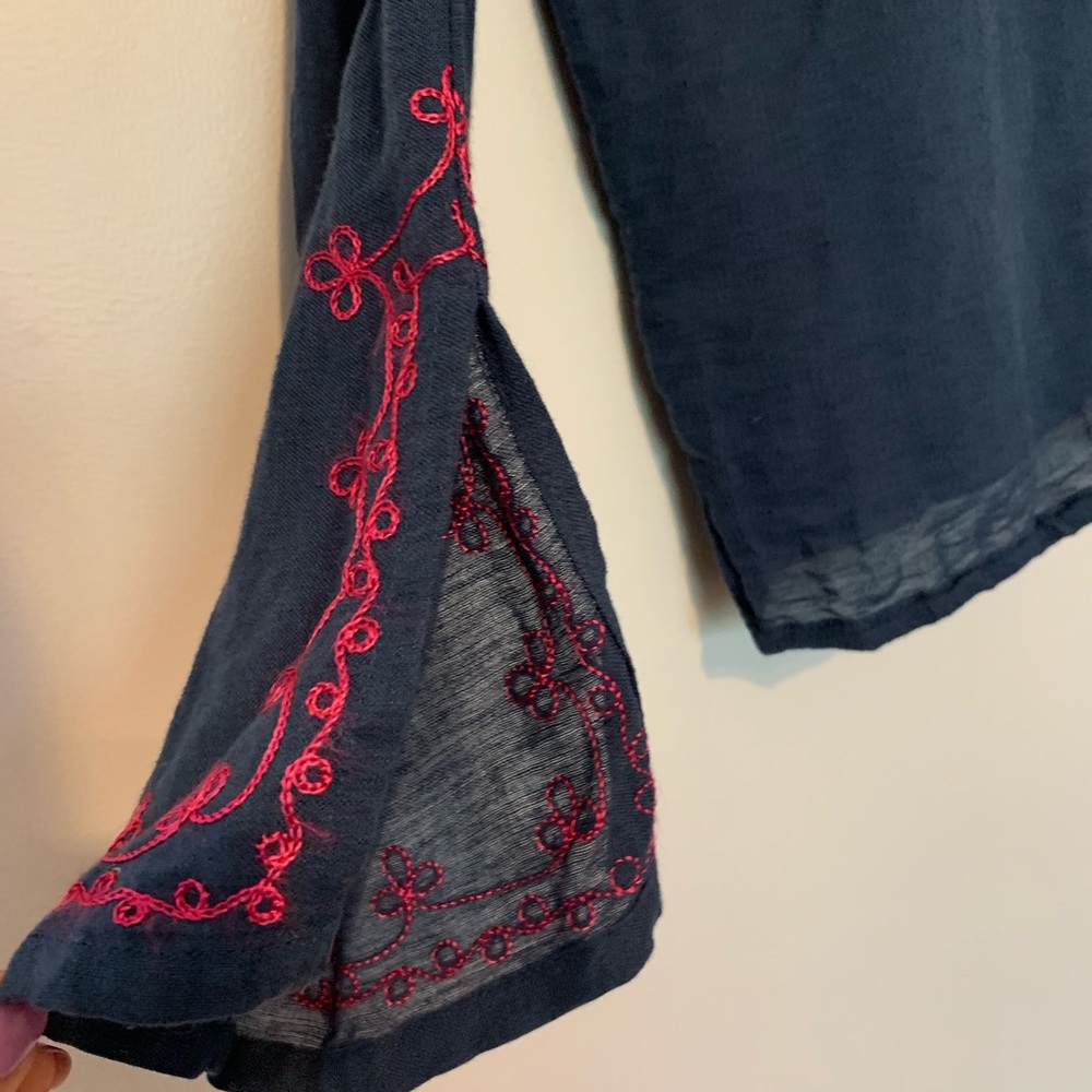 Free People Boho Tunic Sheer Blouse - Picture 3 of 8